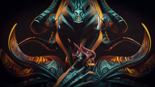 Demon horns demonface glowing space - computer graphic free wallpaper