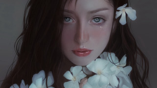Woman flower hair necklace detailed - charlie bowater free wallpaper for desktop