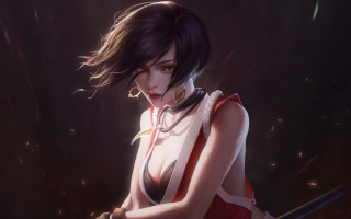 Woman sword dark room red - a sword free wallpaper for desktop
