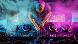 Dj mixing purple smoke neon - neon free wallpaper