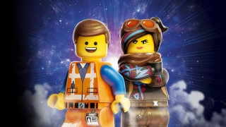 Lego man woman space stars - poster art free wallpaper