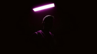 Man purple light neoism synthwave - synthwave style free wallpaper