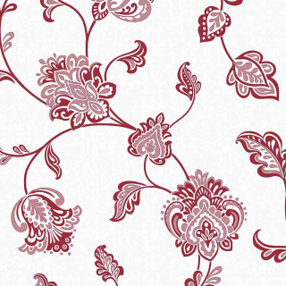 Red white floral pattern left - left free wallpaper