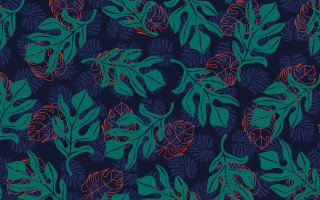 Blue red floral leaves dark - floral free wallpaper