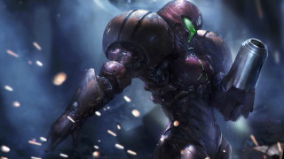 Robot gun dark room green - his hand in free wallpaper