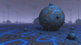 Strange object blue purple circles - a pattern of circles free wallpaper