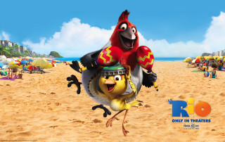 Cartoon character riding chicken beach - adam rex free wallpaper