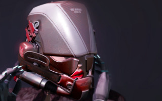 Robot helmet chain cyberpunk ultra - ultra realistic face free wallpaper