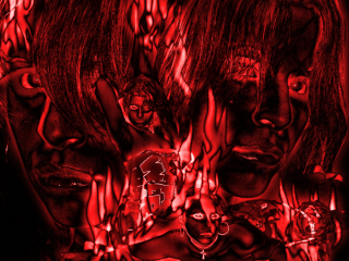 Red woman knife man knife - her hand and a man free wallpaper