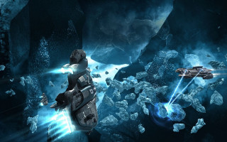 Space ship fighter aurora ice - a sci free wallpaper