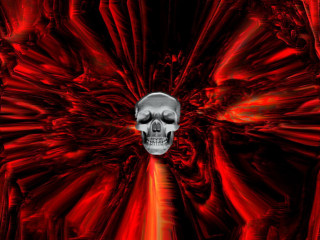 Skull red background red light - mouth free wallpaper