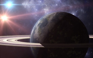 Saturn rings starry sky milky - ring free wallpaper