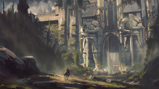 Horseman hillside city forest statue - hillside free wallpaper