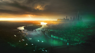 City river birds sunset matte - darek zabrocki free wallpaper