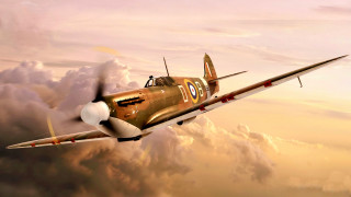 Small airplane cloudy sky person - donald sherwood free wallpaper