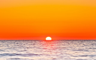 Sunset ocean boat bird moon - a sunset over the ocean free wallpaper
