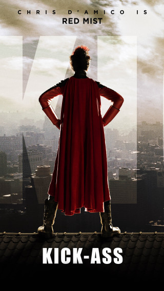 Man in red cape roof - a roof free wallpaper