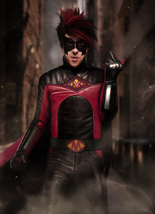 Man red black costume glove - doc hammer free wallpaper
