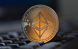 Gold ether coin keyboard futurism - futurism free wallpaper
