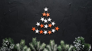 Christmas star tree branches snow - a jigsaw puzzle free wallpaper for desktop