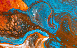 Blue orange abstract fire autumn - painting free wallpaper