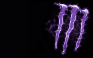 Purple monster logo black background - the bottom of the image free wallpaper