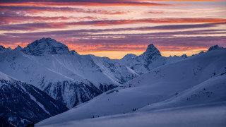 Mountain range sunset pink sky - a sunset in the background free wallpaper