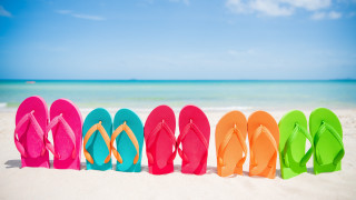 Flipflops beach ocean summer sky - top of a beach next free wallpaper
