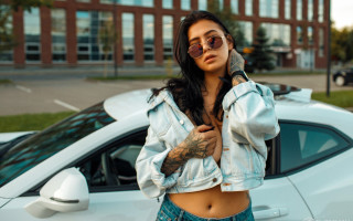 Woman tattoo car phone denim - a denim jacket free wallpaper