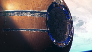 Wooden object blue strip sky - 8 k concept art free wallpaper
