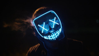 Man mask neon light smoke - neon free wallpaper
