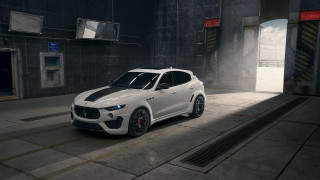 White car hood open matte - a black stripe free wallpaper