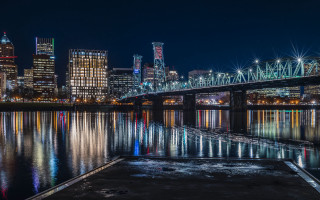 Tokyo cityscape bridge river night - night free wallpaper