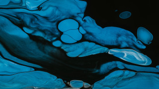 Blue black abstract dots strokes - white dot free wallpaper