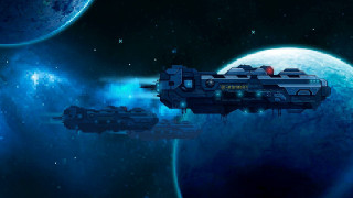 Space ship ocean planet moon - a moon in the background free wallpaper