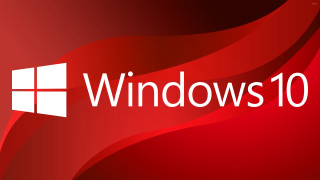 Red background windows10 logo red - in the middle of the image free wallpaper