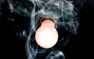 Lit bulb smoke shock art - a light bulb free wallpaper for desktop