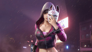 Purple hooded woman shoes night - rain free wallpaper