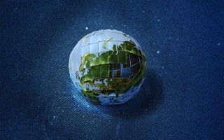 Broken globe blue surface earth - a blue surface free wallpaper