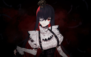Gothic victorian woman crown black - black stocking free wallpaper