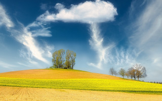 Field tree cloud sky mountain - a cloud in the sky above free wallpaper