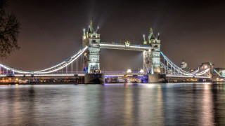 Bridge water lights night cityscape 2 - christopher wren free wallpaper