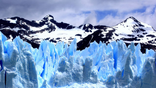 Glacier mountain sky clouds ice - a mountain in the background and a sky background free wallpaper