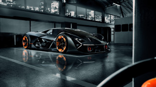 Black sports car orange wheels 4 - orange free wallpaper