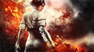 Woman fire ice gloves sword - aleksi briclot free wallpaper