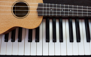 Ukulele piano minimalism music instrument - composition free wallpaper