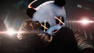 Panda mask lightsaber cyberpunk star - blender and photoshop free wallpaper