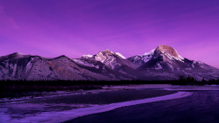 Purple sky mountain river snowy - andrew law free wallpaper