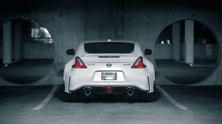 White car parking garage round - a parking garage free wallpaper