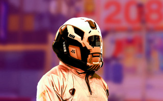Cyberpunk helmet jacket signs numbers - futurism free wallpaper